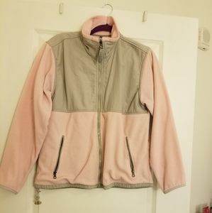 Pink and Gray Zip-Up Jacket/Coat with Pockets